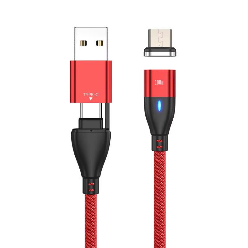 6 in 1 Magnetic Quick Charge Cable PD 100W for Iphone Charger Cable Micro USB Type C to USB C Cable for Xiaomi Samsung Macbook