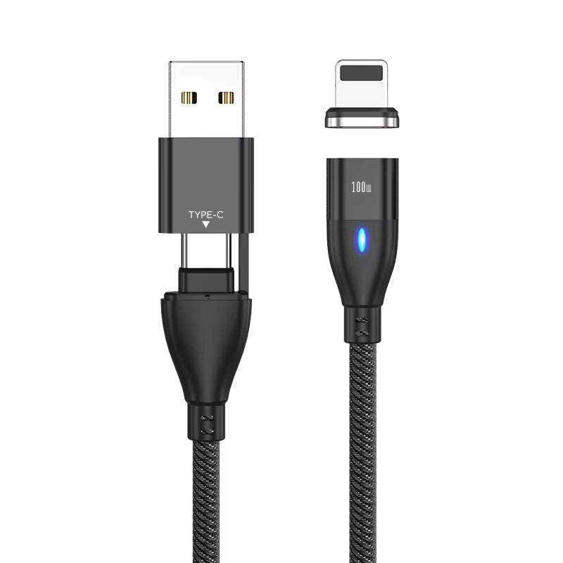 6 in 1 Magnetic Quick Charge Cable PD 100W for Iphone Charger Cable Micro USB Type C to USB C Cable for Xiaomi Samsung Macbook
