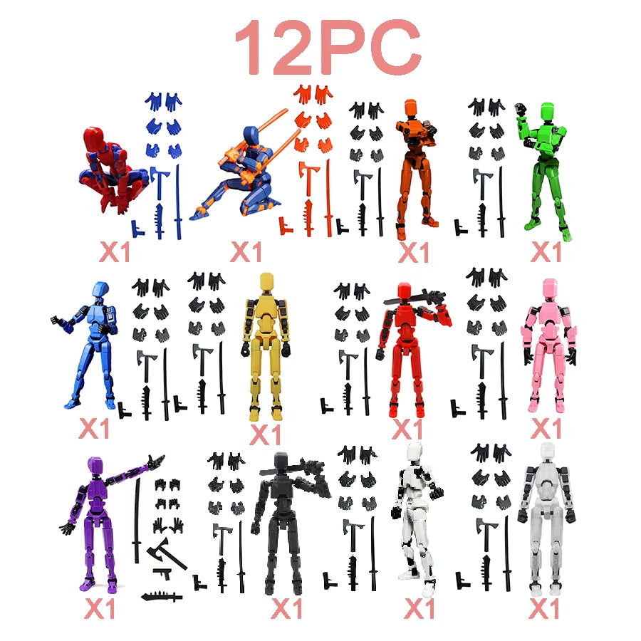 3Pcs-Lucky Puppets 13 Doll,Multiple Styling Combinations Robot Model,Cheap Holiday Gift,Cool Robot Doll Desktop Decoration