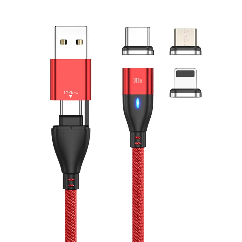 6 in 1 Magnetic Quick Charge Cable PD 100W for Iphone Charger Cable Micro USB Type C to USB C Cable for Xiaomi Samsung Macbook