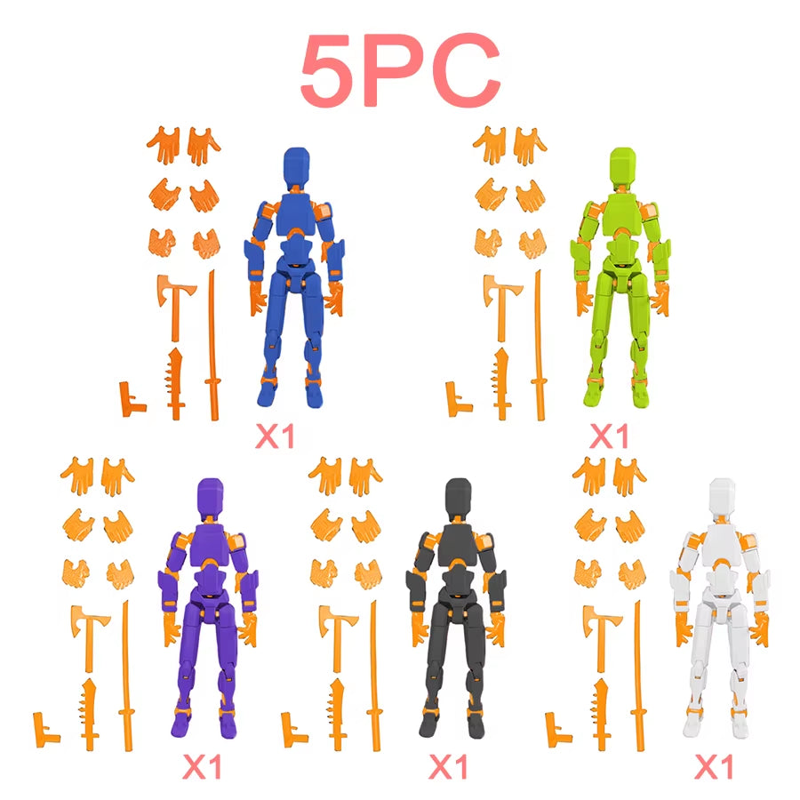 3Pcs-Lucky Puppets 13 Doll,Multiple Styling Combinations Robot Model,Cheap Holiday Gift,Cool Robot Doll Desktop Decoration