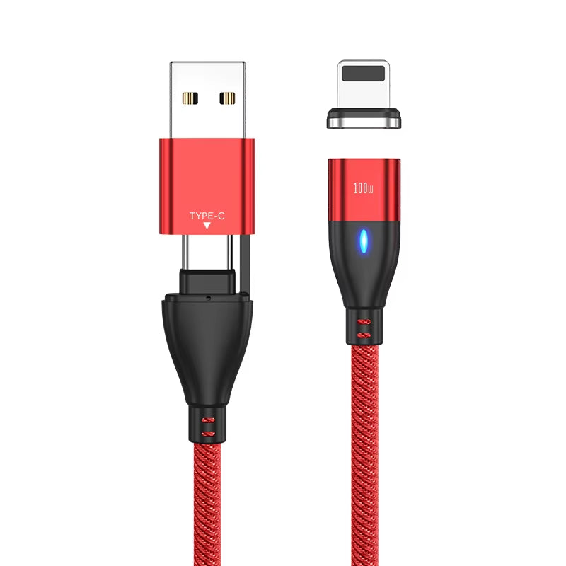 6 in 1 Magnetic Quick Charge Cable PD 100W for Iphone Charger Cable Micro USB Type C to USB C Cable for Xiaomi Samsung Macbook