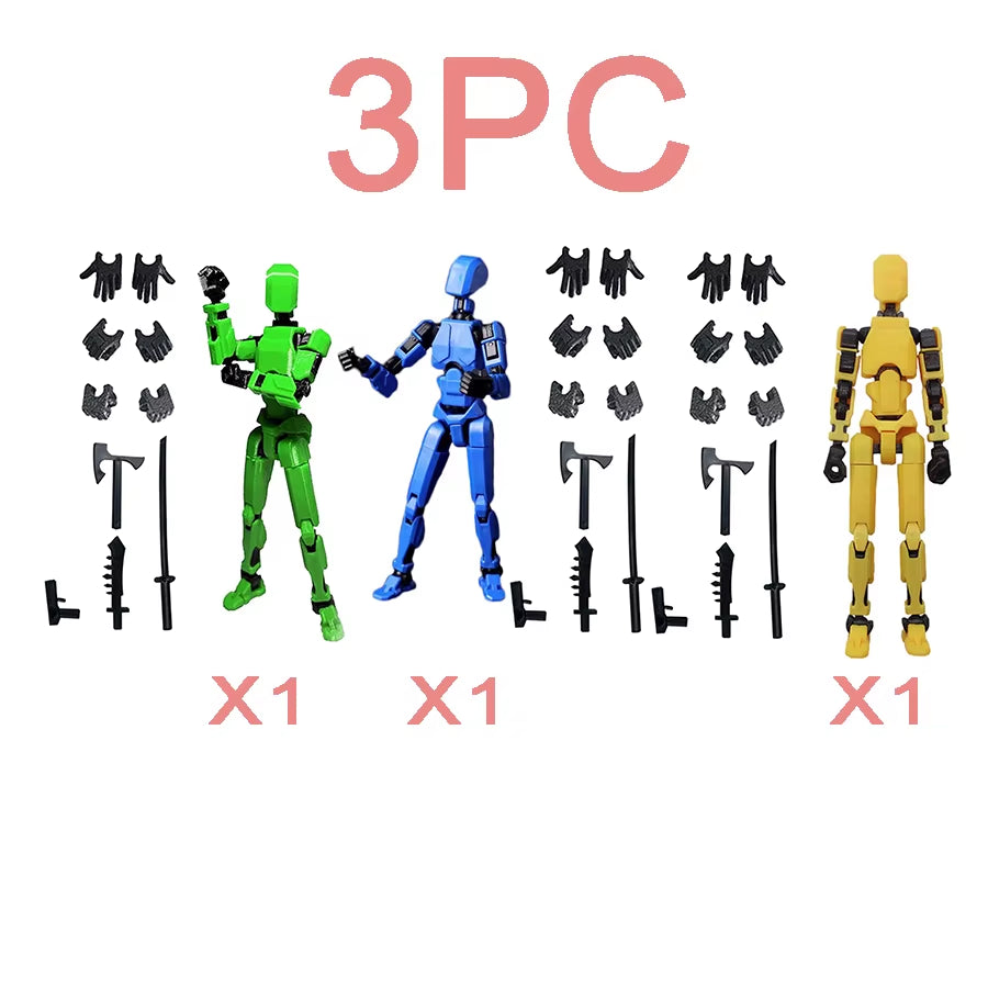 3Pcs-Lucky Puppets 13 Doll,Multiple Styling Combinations Robot Model,Cheap Holiday Gift,Cool Robot Doll Desktop Decoration