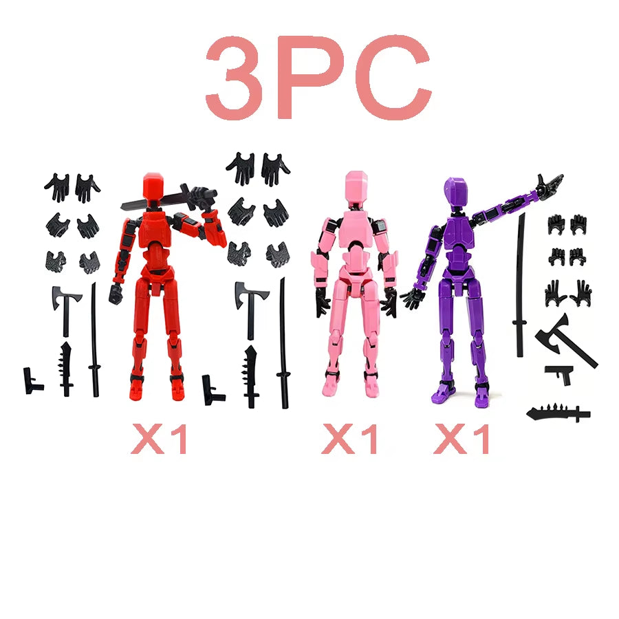 3Pcs-Lucky Puppets 13 Doll,Multiple Styling Combinations Robot Model,Cheap Holiday Gift,Cool Robot Doll Desktop Decoration
