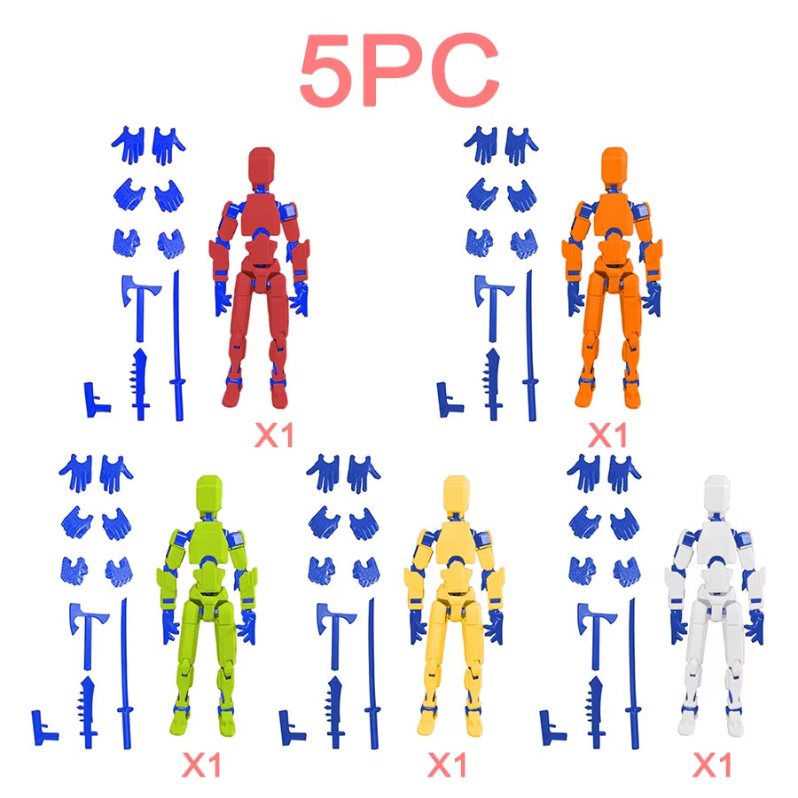 3Pcs-Lucky Puppets 13 Doll,Multiple Styling Combinations Robot Model,Cheap Holiday Gift,Cool Robot Doll Desktop Decoration