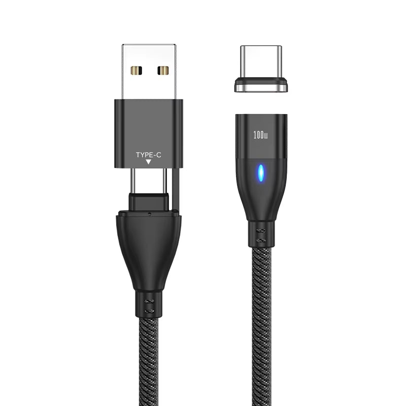 6 in 1 Magnetic Quick Charge Cable PD 100W for Iphone Charger Cable Micro USB Type C to USB C Cable for Xiaomi Samsung Macbook