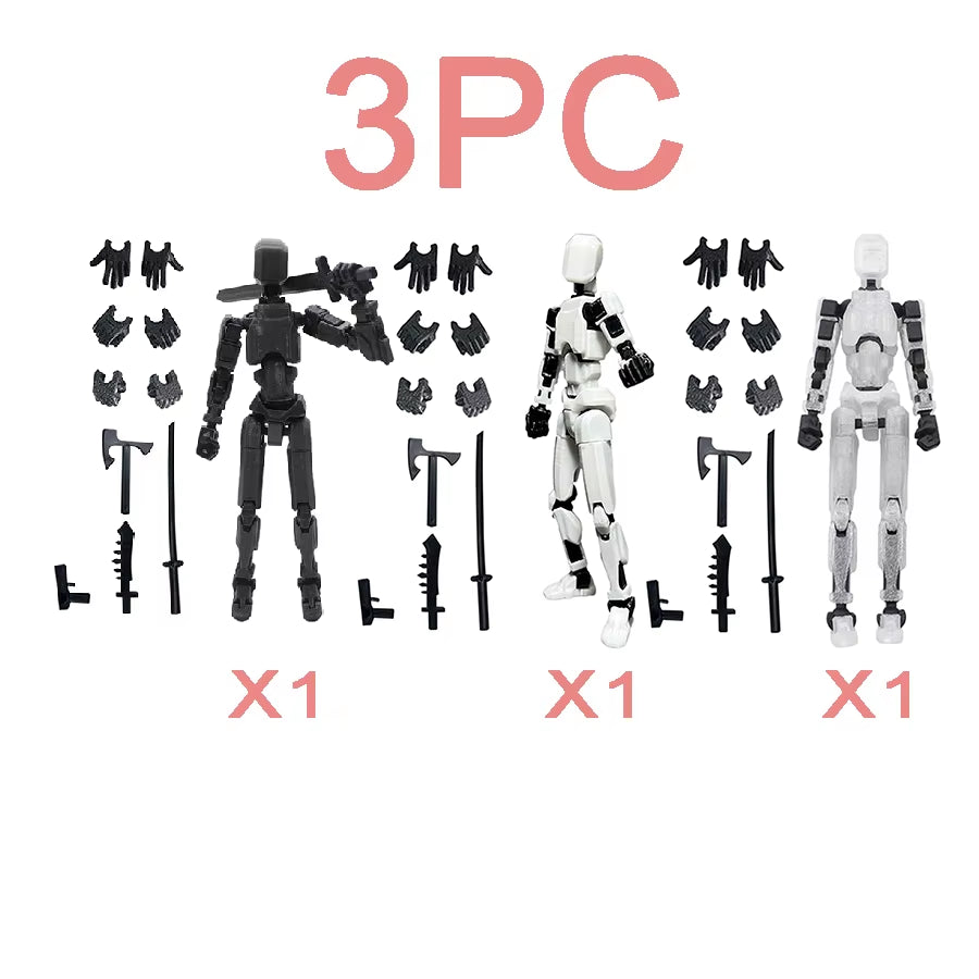 3Pcs-Lucky Puppets 13 Doll,Multiple Styling Combinations Robot Model,Cheap Holiday Gift,Cool Robot Doll Desktop Decoration