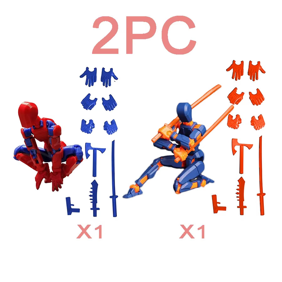 3Pcs-Lucky Puppets 13 Doll,Multiple Styling Combinations Robot Model,Cheap Holiday Gift,Cool Robot Doll Desktop Decoration