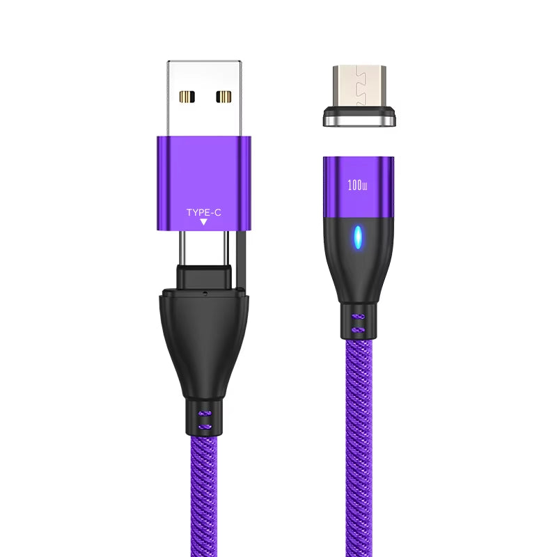 6 in 1 Magnetic Quick Charge Cable PD 100W for Iphone Charger Cable Micro USB Type C to USB C Cable for Xiaomi Samsung Macbook