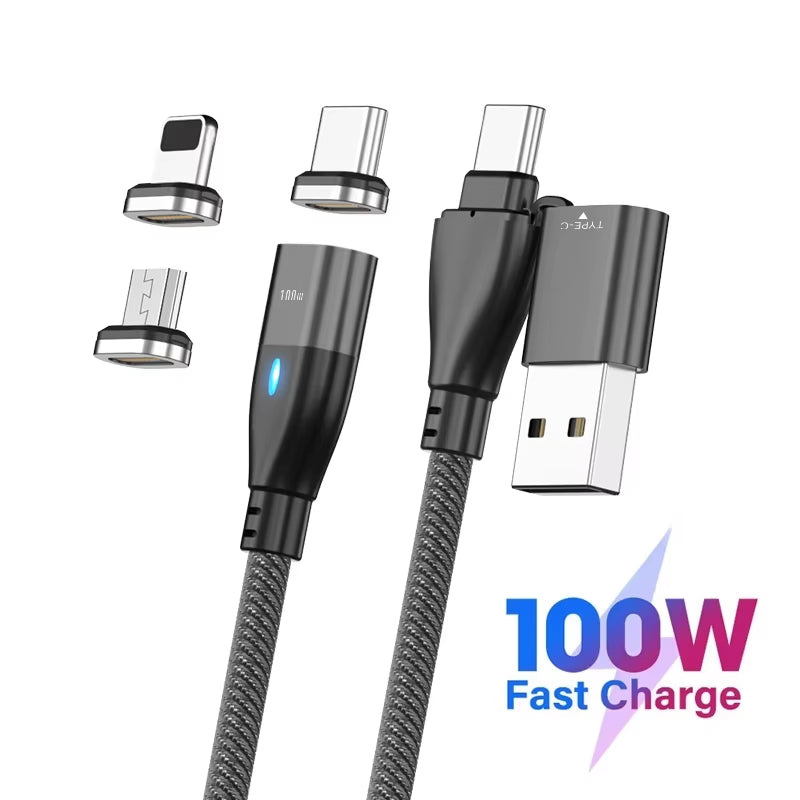 6 in 1 Magnetic Quick Charge Cable PD 100W for Iphone Charger Cable Micro USB Type C to USB C Cable for Xiaomi Samsung Macbook