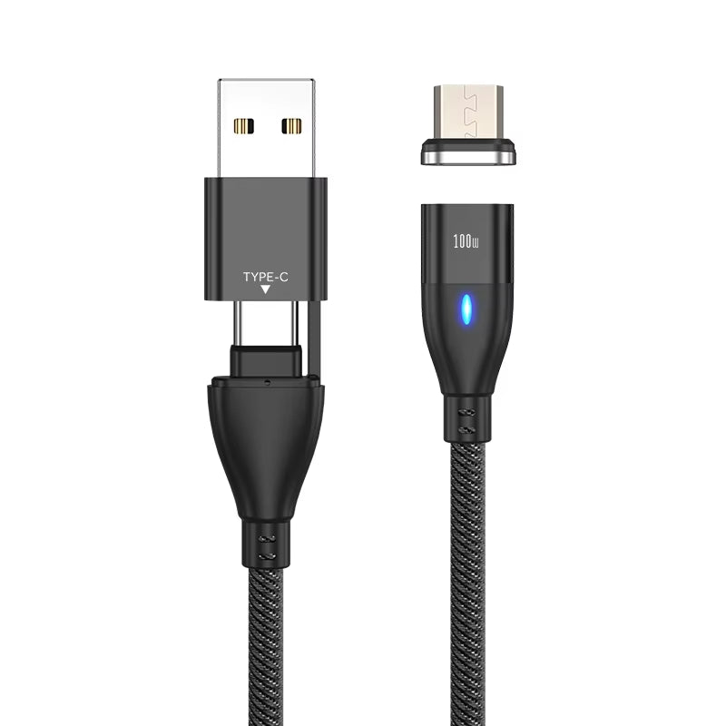 6 in 1 Magnetic Quick Charge Cable PD 100W for Iphone Charger Cable Micro USB Type C to USB C Cable for Xiaomi Samsung Macbook