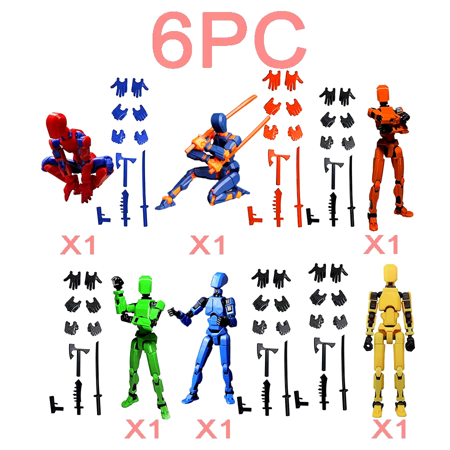 3Pcs-Lucky Puppets 13 Doll,Multiple Styling Combinations Robot Model,Cheap Holiday Gift,Cool Robot Doll Desktop Decoration