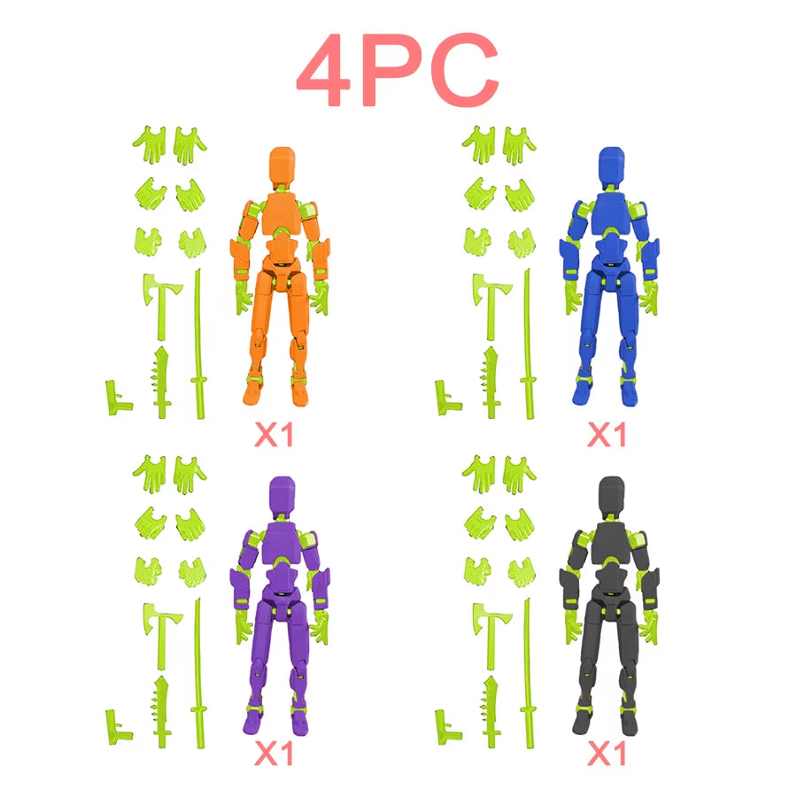 3Pcs-Lucky Puppets 13 Doll,Multiple Styling Combinations Robot Model,Cheap Holiday Gift,Cool Robot Doll Desktop Decoration